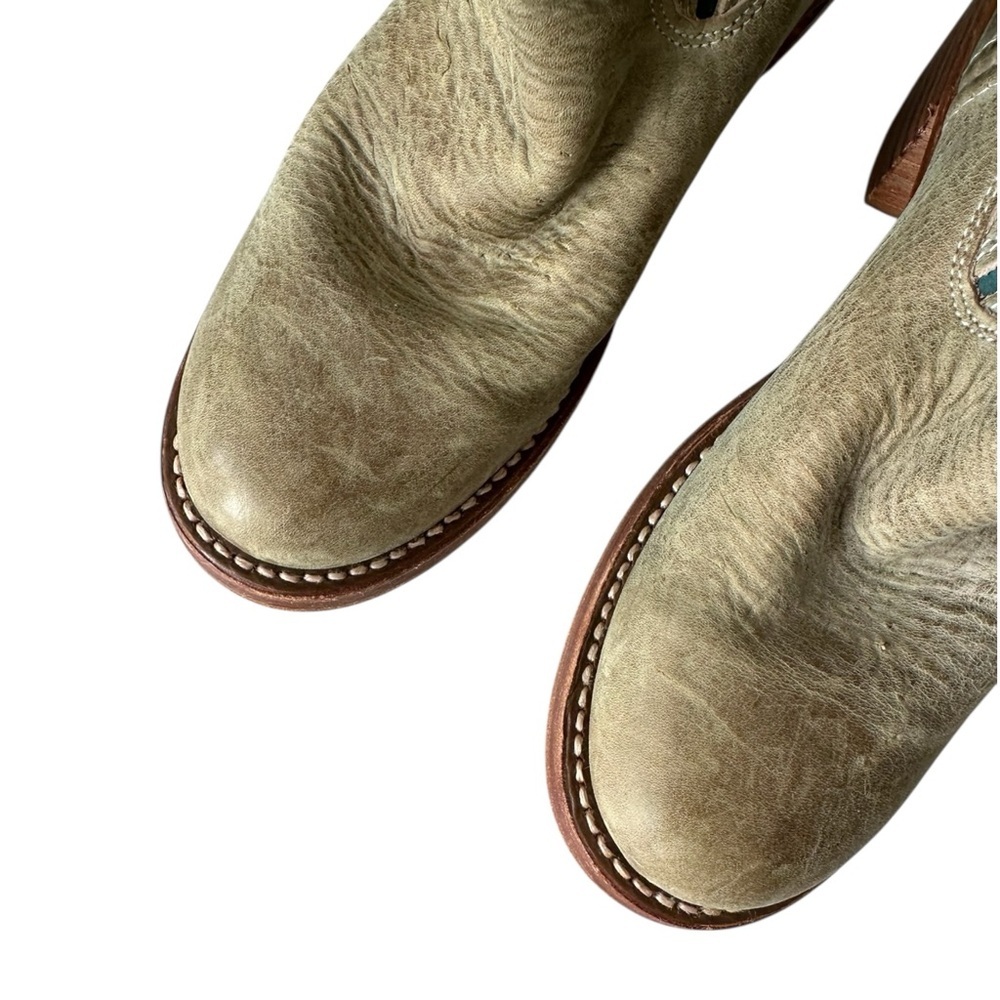 Vintage Frye Campus Boots Floral Green - Picture 7 of 10